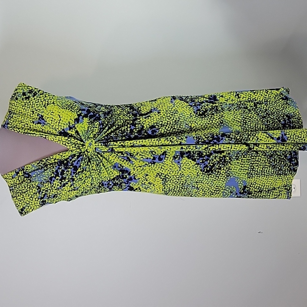 Nine West Lime green knot  bust fit & flare dress size 10P